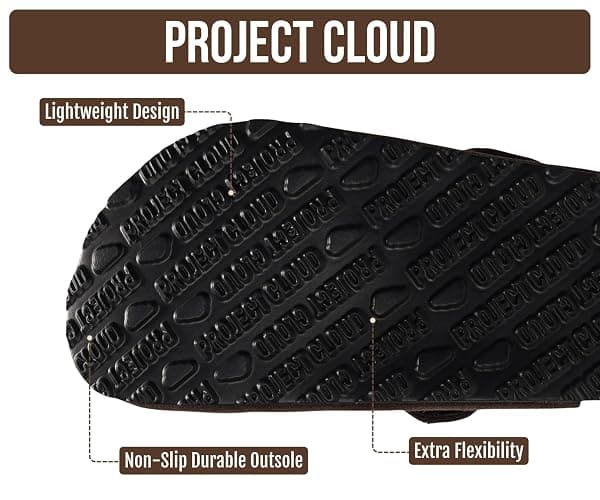 Project Cloud 100% Genuine Leather Slip-ons Footbed Clogs for Women Sandals | Memory Foam Arch Support Slippers for Women; Trendy Slip-ons Women's Mules & Clogs Sandals; Non-Slip Outsole for comfort. thumbnail 4