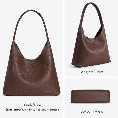 Hobo Bags for Women, Small Everyday Purse, Slouchy Shoulder Bag Trendy | Soft Vegan Leather Hobo Purse, Compact 28cm (11") Size Fits Phone, Wallet, Keys & Everyday Essentials thumbnail 7