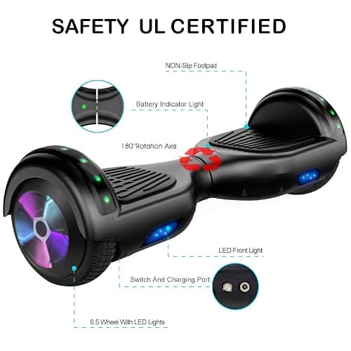 LIEAGLE Hoverboard, 6.5" Self Balancing Scooter Hover Board with Bluetooth Wheels LED Lights for Kids Adults thumbnail 2
