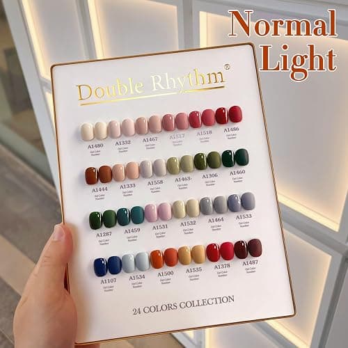 Double Rhythm 28Pcs 0.5Oz Gel Nail Polish Set Same Color Same Bottle Soak Off Gel Polish Kit Nail Art Manicure Salon DIY at Home for Women (Burgundy Green Collection-T24-1) thumbnail 3