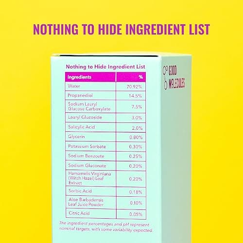 Good Molecules Acne Foaming Cleanser - 2% Salicylic Acid Foam Cleanser - Gentle Acne Face Wash with Alcohol Free Witch Hazel and Aloe - Skin Care for Face thumbnail 4