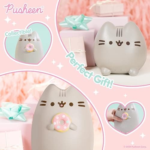 Hamee Pusheen Cat Slow Rising Cute Jumbo Squishy Toy (Bread Scented, 6.3 inch) [Birthday Gift Bags, Party Favors, Gift Basket Filler, Stress Relief Toys] - Pusheen with Donut thumbnail 6