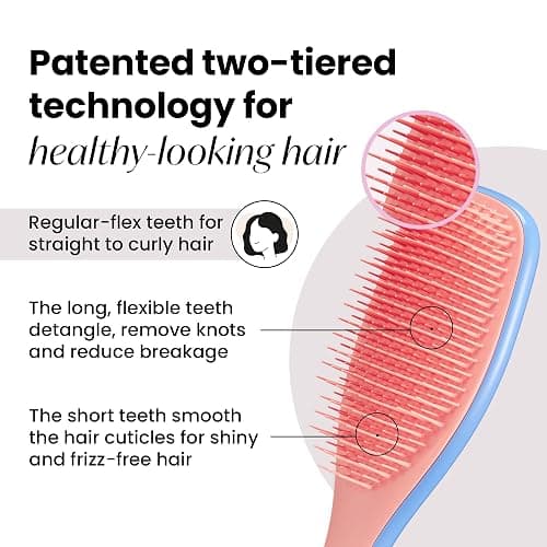 Tangle Teezer Ultimate Detangler Brush for Wet & Dry Hair, Eliminates Knots & Reduces Breakage for All Hair Types, Apricot Blaze thumbnail 2