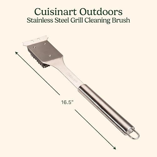 Cuisinart Stainless Steel 16.5" Long Handle Grill Cleaner Brush and Scraper for BBQ, Griddle, Grills, Cookout Tool, Grill Brush for Outdoor Grills BBQ Accessories thumbnail 3