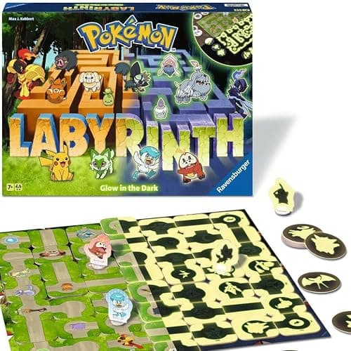 Ravensburger Pokémon Labyrinth Glow in the Dark - Sliding Fun with Your Favorite Pokémon - Playable in Light and Dark for 2-4 Players Ages 7 and Up thumbnail 4