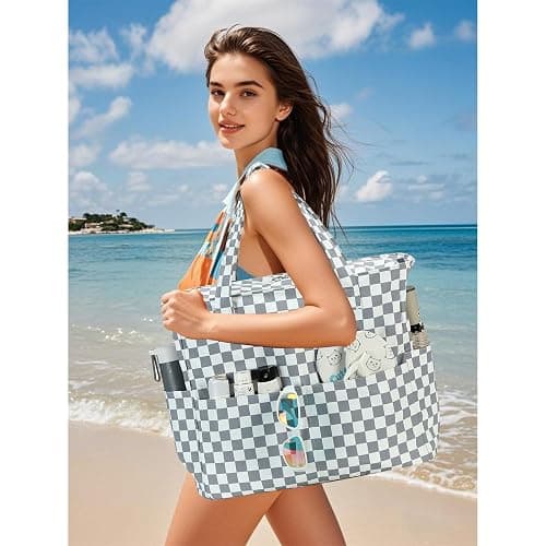 Bluboon Waterproof Beach Tote Pool Bags for Women Ladies Extra Large Carry On Bag With Wet Compartment for Weekender Travel thumbnail 7