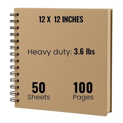 Modern Shop Scrapbook Album | Extra Thick Kraft Paper with Hardcover - 12 x 12 250 gsm, 50 sheet - Image 1