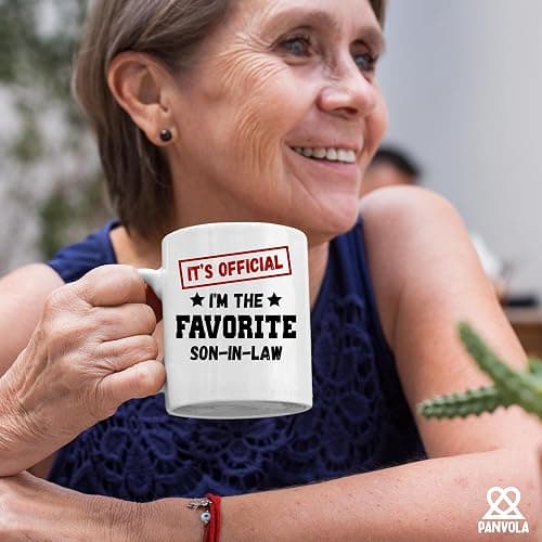 It's Official I'm The Favorite Son-In-Law Funny Son In Law Gifts From Mother Father-In-Law Family Novelty Drinkware Ceramic Mug 11 oz White thumbnail 6