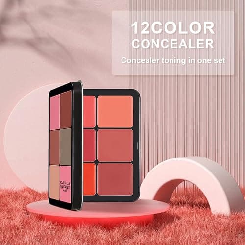 HOSAILY 12 Colors Cream Blush Palette Matte Blush Contour and Highlight Blush Palette Waterproof and Long Lasting Blush Cream Makeup Palette thumbnail 7