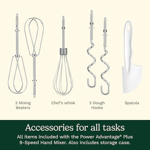 Cuisinart Power Advantage Plus 9-Speed Hand Mixer, 220W Motor, Electric Mixer with Dishwasher-Safe Beaters, Storage Case, HM-90BCS, Brushed Chrome thumbnail 5
