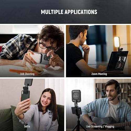 NEEWER BASICS Magnetic Selfie Light Compatible with MagSafe iPhone 16 15 Pro Max, Clip on Video Conference Lighting Fill Light for Computer Laptop Zoom Calls Live Streaming Outdoor Recording, BL48B thumbnail 8