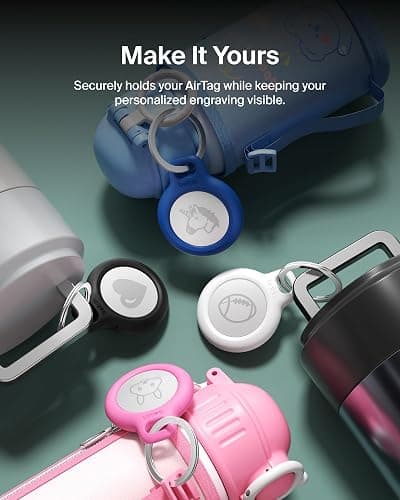 Belkin Apple AirTag Secure Holders with Key Ring - Durable, Scratch-Resistant Case with Open Face & Raised Edges - Protective AirTag Keychain Accessory for Keys, Pets, Luggage, & More - 2-Pack White thumbnail 7