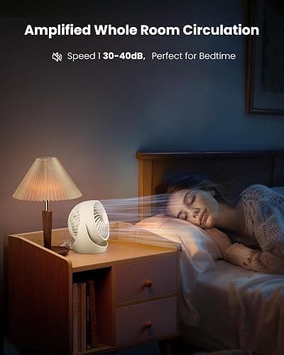Gaiatop Desk Fan, 5-Inch Portable Electric Table Desktop Air Circulator Fans, Small but Powerful with 3 Speed 360° Adjustable Tilt for Cooling Home Dorm Office Bedroom Bathroom Kitchen, Beige thumbnail 3