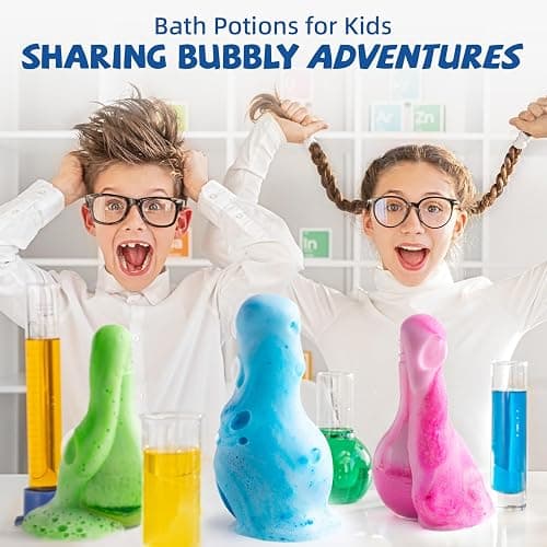 CLOUQUAR Kids Bath Bomb Potions, 6 Pack Non-Toxic Fizzy Bubble Bath Explosions, Colorful Burst Bath Potions for Kids, Scientific & Magical Bath Time Buddy thumbnail 5