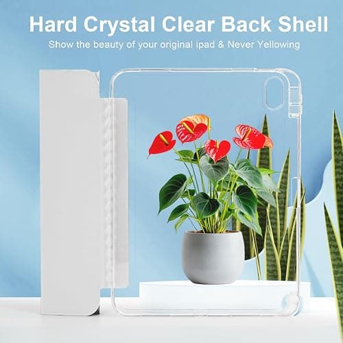 Ruizextech Case for iPad A16 11th Generation 11 Inch 2025, iPad 10th Generation 10.9 Inch 2022, Hybrid Protective Cover with Pencil Holder, Clear Transparent Back Shell, Anti-Yellowing Case, Gray thumbnail 4