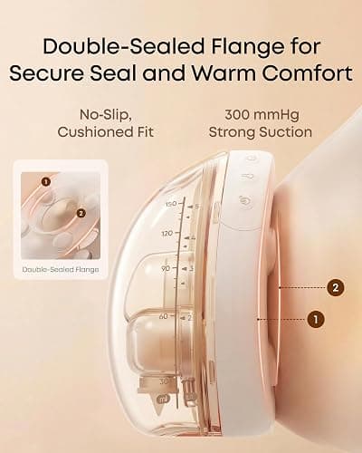 eufy Heated Massage Wearable Breast Pump S2 Pro, Charging Case | HeatFlow 2.0, VibraPump Massage, Nipple Light, Full Milk Alert, 7-Day Battery, App DIY Rhythm, Double-Sealed Flange thumbnail 4