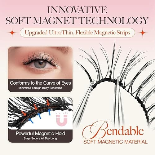LASHVIEW Upgrade Magnetic Eyelashes with Applicator Reusable Soft Magnetic Eyelashes Natural Look No Glue Needed Lashes Kit Easy to Wear and Remove(A02) thumbnail 4