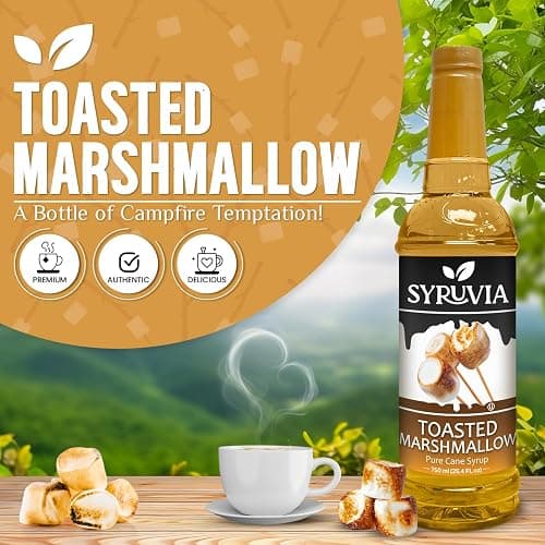 Syruvia Coffee Syrup, Toasted Marshmallow Flavored Syrup for Drinks, Lattes, and Desserts – 25.4 fl oz thumbnail 3