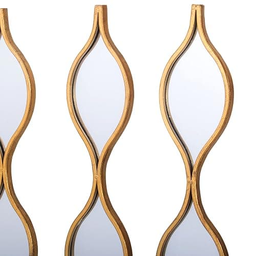 Lacoqulet Set of 5 Extra Long Wall Mirrors - Skinny 5.3x57.5 Inch Handmade Tear Drop Design with Gold Foil Finish, Wrought Iron Frames for Narrow Spaces, Tear Drop Mirror Wall Decor thumbnail 3