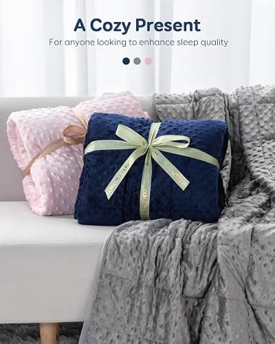 Kivik Weighted Blanket 15 lbs for Adults, Minky Dot Heavy Blankets, Microfiber Reversible Weighted Throw Blankets for All Seasons, Machine Washable, 48"x72" Twin Size, Pink thumbnail 7