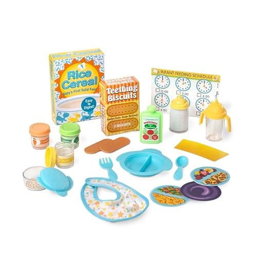 Melissa & Doug Mine to Love Deluxe Baby Care Play Set (48 Pieces – Doll + Accessories to Feed, Bathe, Change, and Cuddle) thumbnail 4