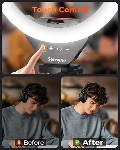 Sensyne 10'' Ring Light with 50'' Extendable Tripod Stand, LED Circle Lights with Phone Holder for Live Stream/Makeup/YouTube Video/TikTok, Compatible with All Phones thumbnail 6