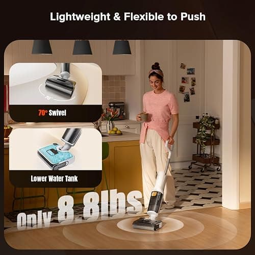 roborock F25 GT Vacuum Mop All in One, Wet Dry Vacuum Cleaner Cordless, 20000Pa Floor Cleaner Machine for Tile Hardwood Wood Vinyl Floor, Edge to Edge Self Cleaning Electric Mop with 180° Lie-Flat thumbnail 7