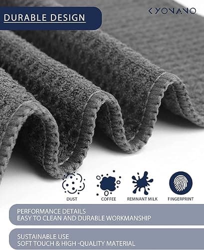 KYONANO Espresso Accessories, Barista Micro Cleaning Towels 4 Pack - Perfect Coffee & Espresso Machine Cleaning - Steam Wand Towels, 30 x 30cm thumbnail 4