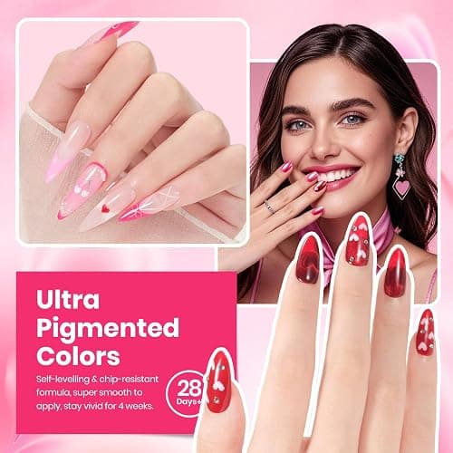 Beetles Pink Gel Polish Set, 25 Colors Red Purple Glitter Love's Prism Soak Off Kit with Base Top Coat& Nail Tools, Salon DIY Manicure Gift for Women thumbnail 4