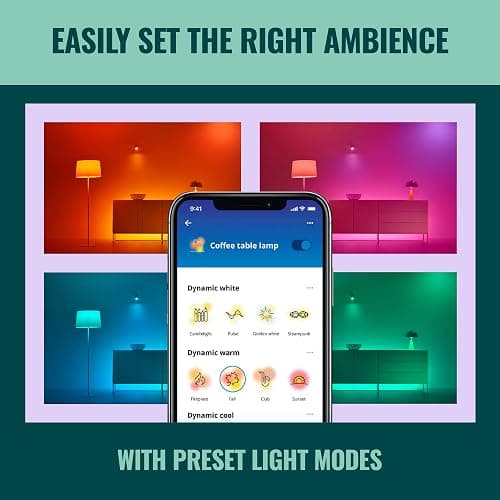 WiZ LED Smart Light Bulbs, Sunset to Sunrise Automation + Motion Detection + Control with Voice or App, Full Color A19 60W 800LM E26 Indoor, Matter Compatible - 1 Pack thumbnail 5