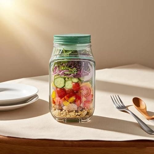 Ukisisi jar salade,Dosette à salade, pot à salade portable avec ouverture latérale,bol à salade fraîche,étui à sauce anti-fuite,Bocaux À Salade,Récipient À Pour Déjeuner,fruits thumbnail 5