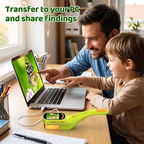 Handheld Microscope for Kids, Outdoor Explorer STEM Toy with Bonus Tools, 2.4" IPS Screen, Ergonomic Grip, Digital Camera, Photo/Video, Magnifier, Science Kit – Gift for Boys & Girls Age 3-12 thumbnail 6