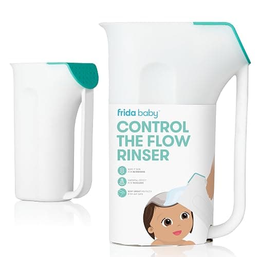 Frida Baby Control The Flow Bath Rinse Cup | Rinser Cup for Hair + Body | Easy Grip Handle + Removable Rain Shower - Image 1