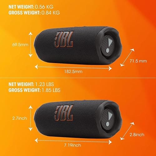 JBL FLIP 7 (White) Waterproof Portable Speaker Bundle with X-Halo Hardcase (Black) thumbnail 8