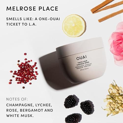 OUAI Thick Hair Mask - Deep Conditioning Hair Mask (8 Fl Oz) | With Almond Oil, Olive Oil & Hydrolyzed Keratin, Restores Damaged Strands, Phthalate & Paraben Free thumbnail 6