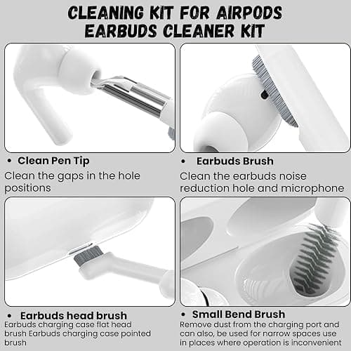 Ekoomar 32-in-1 Electronics Cleaning Kit - Keyboard, Phone, Computer & Laptop Cleaner Kit - Compatible for MacBook, AirPods & iPhone Charger Port Cleaning Tool - Tech Gadget Cleaner - White thumbnail 3