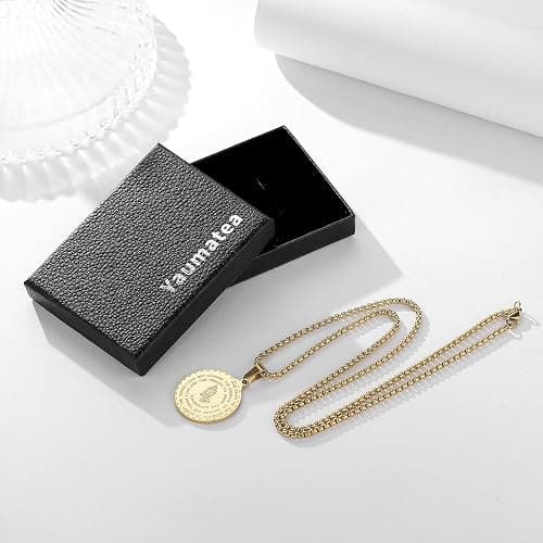 Yaumatea Serenity Prayer Necklace with Praying Hands Coin Pendant for Men Women Lords Prayer Bible Verse Courage Wisdom Stainless Steel 24 inches thumbnail 5