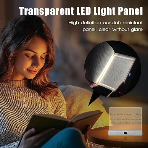DEYOT LED Book Light and Night Light 2 in 1, 3 Color Temperatures & Stepless Dimming, USB Rechargeable Reading Light with Timer for Night Reading, Bookish Gifts for Book Lovers thumbnail 3