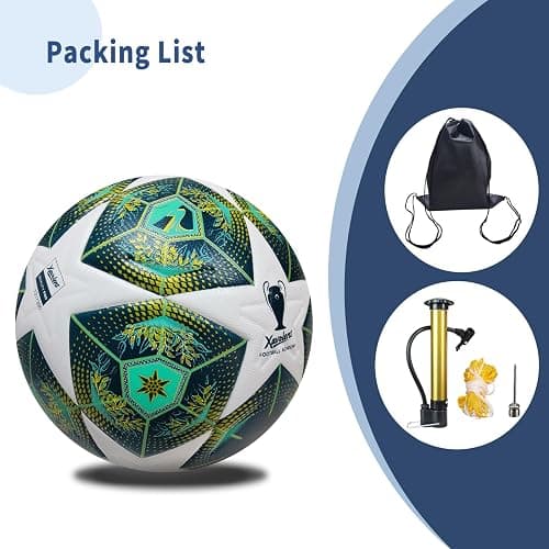 XAVOLENT Professional Soccer Ball Size 5,4 | Thermal Bonded Waterproof PU Match-Quality Training Ball with Pump thumbnail 7