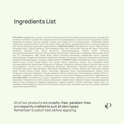 PLANTIFIQUE Korean Face Mask Skincare - Hydrating, Calming, Firming, 5 Pack | Variety Pack Sheet Masks, with Hyaluronic Acid - Aloe Vera, Peach, Coconut, Centella, Collagen & Coenzyme Q10 - Masque Visage thumbnail 8