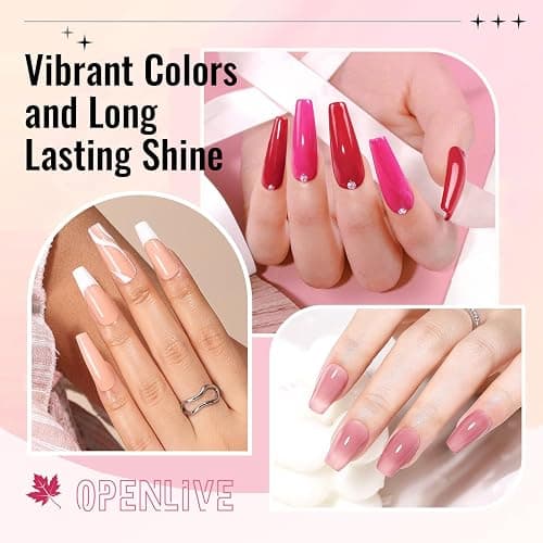 OpenLive 12 PCS Nail Polish Set With 10 Colour Combo, 2 PCS Base And Top Coat,Fast Drying Nail Polish For Home DIY And Beginners. thumbnail 6