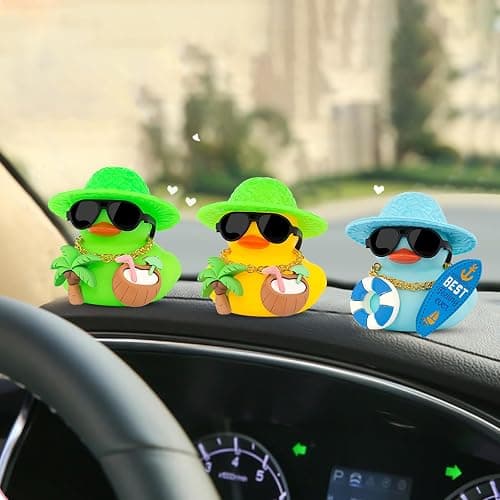 wonuu Summer Beachy Vacation Duckies, Tropical Paradise Rubber Duck Beach Surfing Ocean Voyage Rubber Ducks (Green, Coconut Drink, Palm Tree) thumbnail 5
