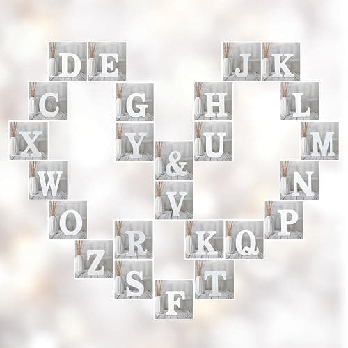 AOCEAN 6 Inch White Wood Letters - Unfinished Wood Letters for Wall Christmas Decor Standing Letters Slices Sign Board Decoration for Xmas Home Party Projects (A) thumbnail 7