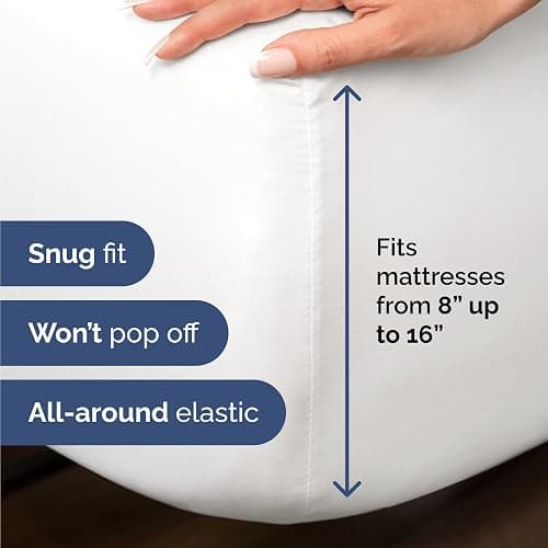 Bamboo Sheets King Size - Cooling Sheets for King - 100% Rayon Derived From Bamboo - Ultra Soft, Breathable & Hotel Luxury Bedding - 1 Flat & 1 Fitted & 2 Pillowcases w/ 16 Inch Deep Pockets - White thumbnail 6