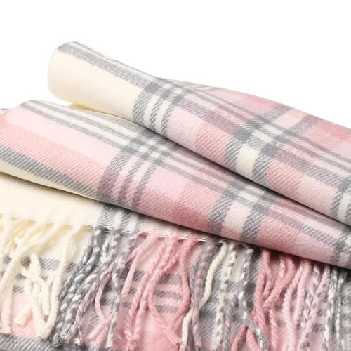 TZ Promise Men Women Tartan Plaid Cashmere Feel Classic Soft Warm Winter Scarf For Cold Weather thumbnail 4