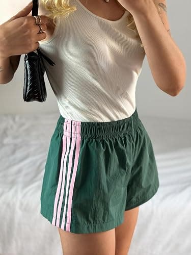 MakeMeChic Women's Striped Summer Shorts Workout Running Shorts Mini Micro Sweat Track Shorts Gym Athletic Wear thumbnail 5