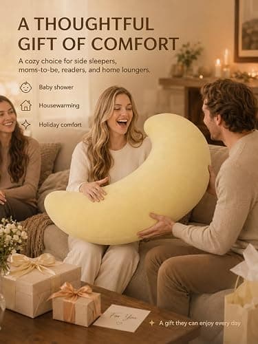 Kysryye Giant Moon Sleep Spoon C-Shaped Body Pillow, 70.8-Inch Maternity Pillow for Side Sleepers, Soft Supportive Full Body Cushion with Removable Cover for Sleeping, Resting and Lounging thumbnail 7