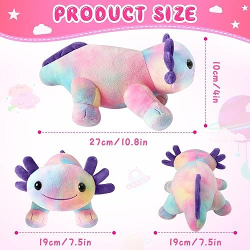 REUCLOTHIM Axolotl Plush Toy,Soft Cute Axolotl Stuffed Animal Plushies,Axolotl Stuffed Animal Toy for Kids, Cute Plushies Axolotl Pillow Doll.Multicolored thumbnail 2