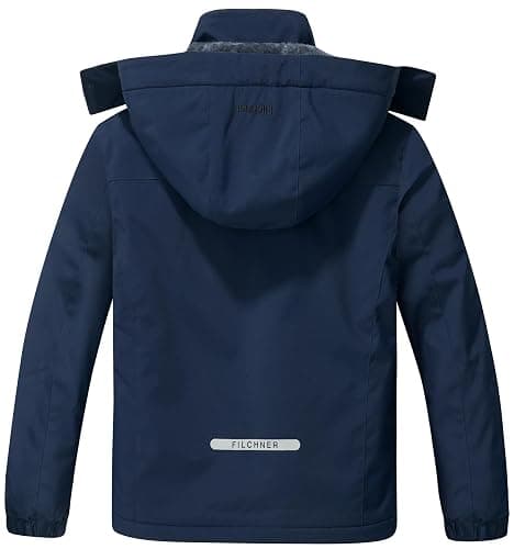 Filchner Boy's Ski Jacket Waterproof Winter Coat, Kid's Fleece Snowboarding Jacket with Detachable Hood and Reflective Strips thumbnail 3