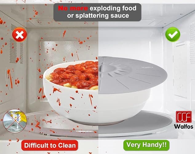 Walfos Silicone Microwave Mat & Lid Set, Heat Resistant Multi-Purpose Trivet Mat and Seal Lids, Non-Slip and BPA Free, Perfect for Oven and Hot Pan thumbnail 4